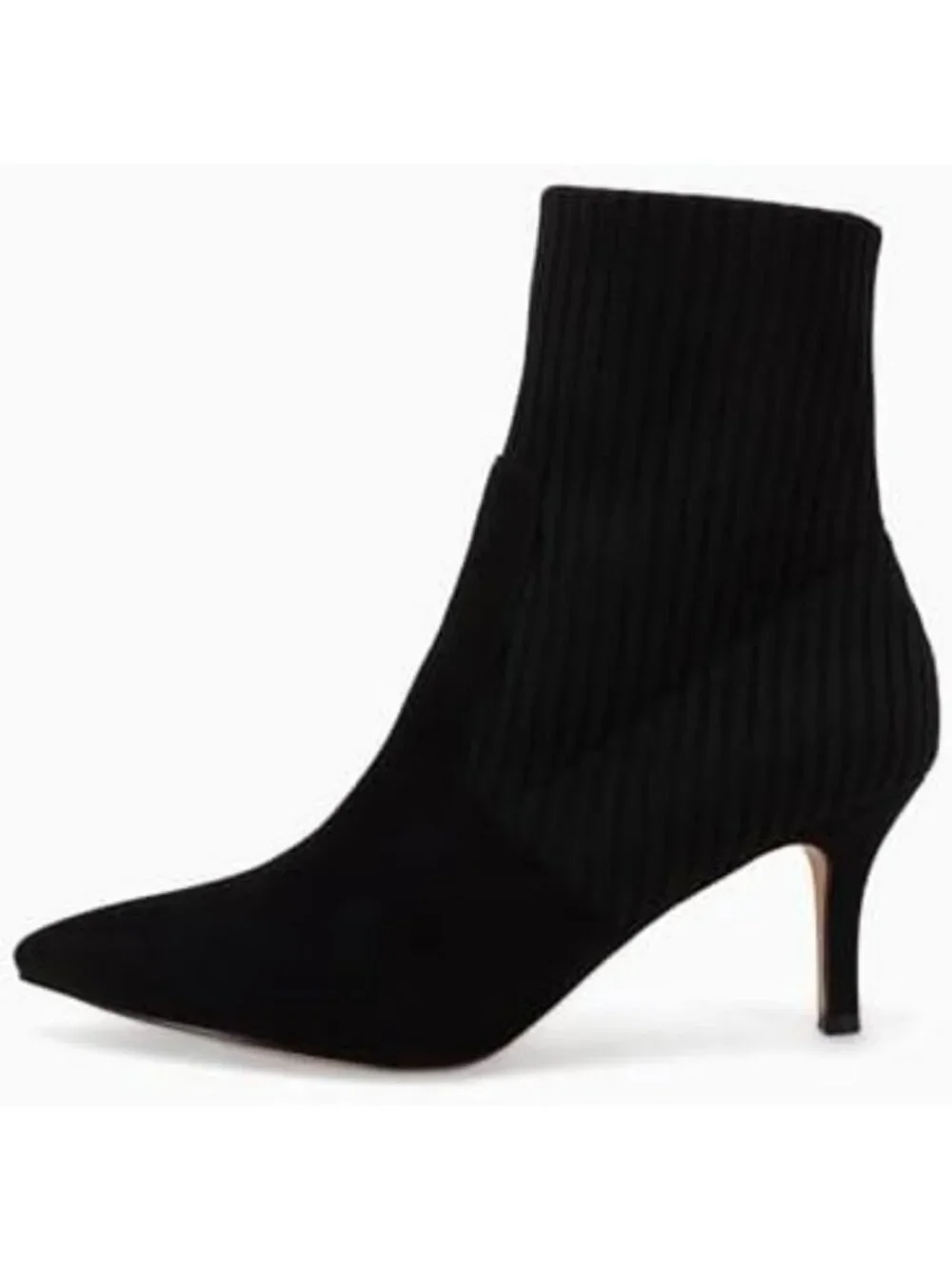 Chic Pointed Toe Ankle Boots | Stiletto Kitten Heel | Knit Faux Suede Winter